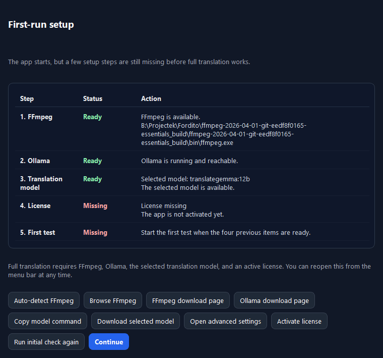VoxBridge Studio first-run setup assistant